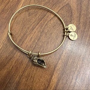 Alex and Ani gold bangle - conch shell seashell charm